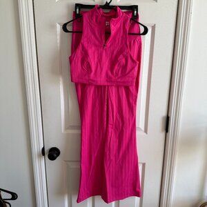 JoyLab 2 Piece Flare leggings High Neck Zip Bra Set